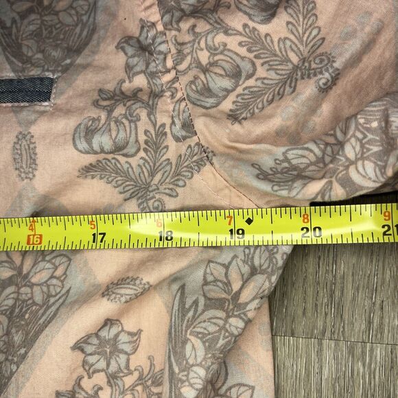 Craft + Flow Button Up Shirt Men's Medium Short Sleeve Floral Pink Cotton NWOT - Picture 8 of 9